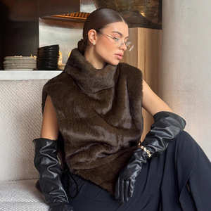 Nuevo Modelo Bdbh2026, <span class=keywords><strong>Chaleco</strong></span> de Piel de Visón de Moda Europea y Americana, <span class=keywords><strong>Chaleco</strong></span> Interior de Felpa Marrón Grueso y Cálido para <span class=keywords><strong>Mujer</strong></span> - Product Image 4