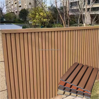 Panneaux de clôture 3D en PVC enduit ASA WPC imperméables pour jardin, revêtement mural extérieur pour maisons avec couverture supérieure et latérale