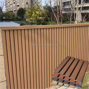 Panneaux de clôture 3D en PVC enduit ASA WPC imperméables pour jardin, revêtement mural extérieur pour maisons avec couverture supérieure et latérale - Product Image 1