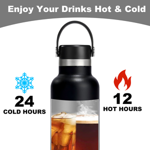 Botella de agua multicolor FAYREN, botella de acero inoxidable con aislamiento al vacío, botella portátil con asa para viajes, gimnasio y actividades al aire libre - Product Image 3