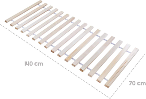 Cama Literá Moderna de 70 x 140 cm con Base de Listones Extensible, Madera de Pino <span class=keywords><strong>Lacada</strong></span> en Blanco para Sala de Estar o Apartamento - Product Image 6