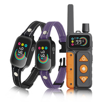 Collier de dressage pour chien rechargeable avec télécommande, portée 1000 m, système 2 chiens, pour toutes tailles de chiens, étanche IPX7, bip, vibration, choc électrique