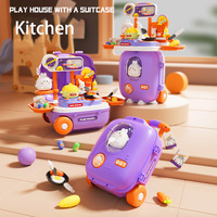 Maison de jeu classique 3 en 1 pour enfants d'âge préscolaire Jouets d'apprentissage Cuisine Chef Maquillage Docteur Jeu de rôle Pretend Kit Set