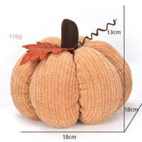 6 décorations de citrouilles en tissu tricoté, style rustique, pour la récolte d'automne, Thanksgiving, Halloween, la table, le cheminée et la décoration intérieure