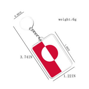 Acrylic Keychains & Pendants Light Keychains Greenland Flags Various Countries Accessories for Fans - Product Image 2
