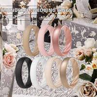 Ensemble de bagues de mariage en silicone Gaovo, 7 pièces, alliances en caoutchouc multicolores pour femmes, bijoux de mariée et de tous les jours, cadeaux en gros