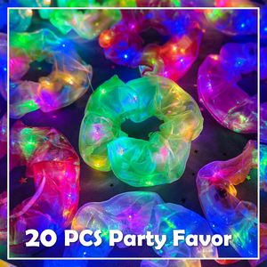 LED Satin Hair <b>Scrunchies</b> Light up Elastic Hair Bands for Women & Girls-Halloween Christmas Chinese New Year Graduation Parties - Product Image 6