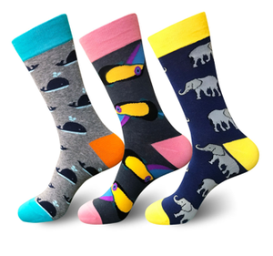 Low MOQ All-Over Printed Men's Crew <strong>Socks</strong> <strong>Custom</strong> Logo Multi-Style Casual Sustainable Autumn Characters Body <strong>Bottom</strong> Cuff - Product Image 2