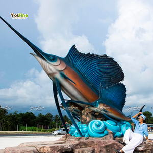 تمثال سمكة المارلين الزرقاء البرونزي بالحجم الطبيعي للديكور الخارجي وتزيين الفنادق للبيع - Product Image 5