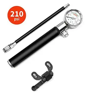 ActEarlier High Pressure Gauge 210 PSI Portable Bike Tyre Air Pump Mini Bicycle Hand inflator Pump