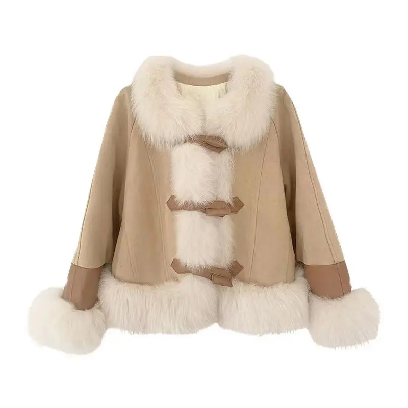 Vente en gros nouveau manteau d'hiver en fourrure de renard véritable manteau pour femmes à la mode jeunes filles manteau design doublure en duvet d'oie Manteaux