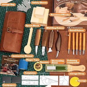 Kit per <span class=keywords><strong>Intaglio</strong></span> del <span class=keywords><strong>Legno</strong></span> con 23 Utensili e 4 Coltelli da <span class=keywords><strong>Intaglio</strong></span>, Borsa Portaoggetti con 11 Modelli, per Principianti, Fai da Te, Cina - Product Image 3