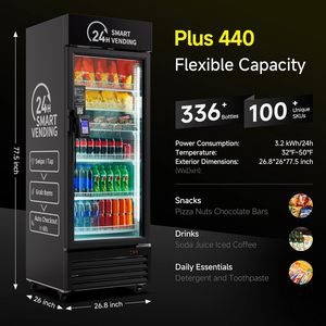Distributeur automatique réfrigéré intelligent US440, porte simple, électrique, 1500W 3000W, mode éco, dégivrage automatique, R134A - Product Image 3