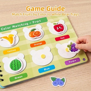 Libro de Actividades Silenciosas <span class=keywords><strong>para</strong></span> Niños Preescolares, de Cartón, Montessori, Alfabeto, Educación en Casa, Aprendizaje Temprano, con Pegatinas Reutilizables - Product Image 5