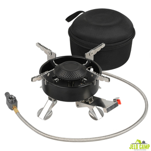 Réchaud de <span class=keywords><strong>camping</strong></span> pliable en acier inoxydable avec allumage piézoélectrique, brûleur coupe-vent pour le <span class=keywords><strong>camping</strong></span> et la randonnée - Product Image 1