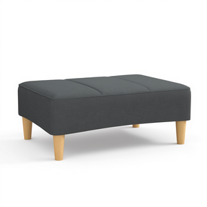 Dark Gray Footstool Ottoman Polyester Upholstery Tufted Modern Minimalist Living Room Furniture - Product Image 1
