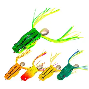 7.5g 4cm di Silicone rana trottole Topwater morbido pesciolino pesca d'acqua dolce pesca d'acqua dolce 3d occhio esche per la spigola verificato fornitore