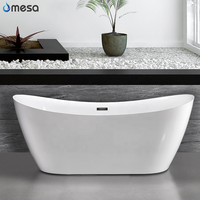 Baignoire autoportante en acrylique blanche de taille standard, ovale et ronde, sans robinet
