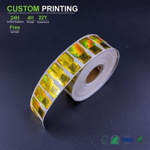Etiqueta de Seguridad Anti-Falsificación con Holograma Dorado y Código QR, Resistente a Arañazos, Duradera, para Mascotas, de Alta Calidad - Product Image 1