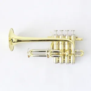 High quality piccolo trumpet gold lacquered trumpet good price piccolo trumpet sale