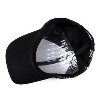 Casquette Snapback pour homme, entièrement recouverte de strass noirs 3D, casquette de baseball unisexe, boucle de réglage en métal, tendance, snapback irisé