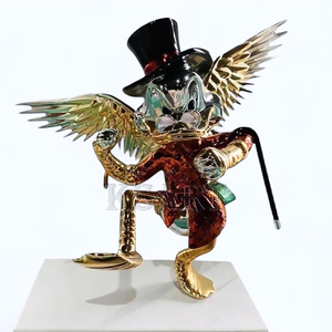 Nhà máy trực tiếp Pop Art Electroplated phim hoạt hình Donald vịt với cánh điêu khắc Gallery trang trí nội thất nhựa thủ công mỹ nghệ - Product Image 1