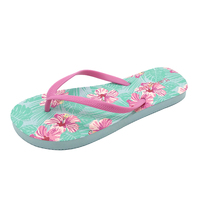 Sandales à imprimé floral personnalisées en PVC de haute qualité, tongs de plage d'été pour femmes avec semelle intérieure décontractée et élégante