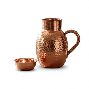 Pichet à eau en cuivre martelé fait main avec couvercle en forme d'oiseau, carafe métallique vintage écologique, capacité 1,7 L pour boissons, service de mariage, durable - Product Image 5