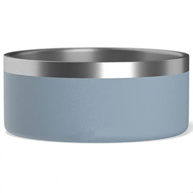 2022 Amazon 32oz 64oz travel pet food bowl stainless steel dog water bowl double wall non slip dog bowl