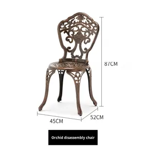 Juego de muebles de exterior de aluminio fundido de tres piezas, fácil desmontaje para jardín, balcón, espacios pequeños, Villa, terraza, ocio - Product Image 6