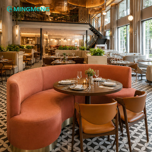 Commercial Furniture Restaurant <b>Bar</b> Coffee Shop Irregular Sofa <b>Table</b> and Chair Wall Sofa Booth - Product Image 3