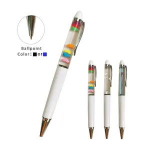 FUNWOOD GQC Liquid Oil Crystal Acrylic Glitter Floating Ball Pen,Sliding Ballpoint Pen Acrylic Floaty Pen