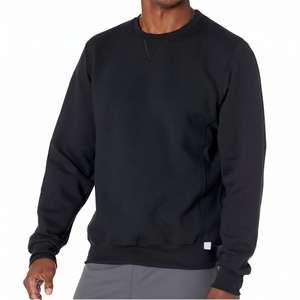 Sweat-shirt col rond en molleton de coton épais de haute qualité, uni, écologique, imprimé tendance, printemps, pour homme 7751 - Product Image 1