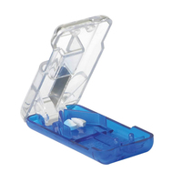 Coupe-pilules en plastique MEMOSAN avec distributeur, coupe les pilules et les vitamines, mini boîte portable avec lame en ABS + acier inoxydable