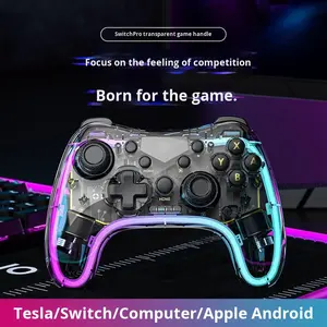 Manette de jeu sans fil <span class=keywords><strong>Tesla</strong></span> pour Model Y/3/X/S PC Android IOS NS - Effet lumineux RVB, <span class=keywords><strong>vibration</strong></span>, rechargeable - Product Image 4