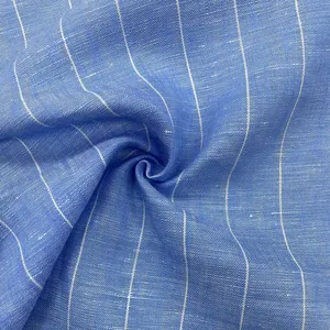Vendita all'ingrosso Custom 120gsm traspirante leggero lino 100% intrecciato in filo tinto tessuti per vestito