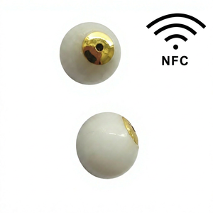 Perle de bijoux NFC intelligente 12 mm en pierre précieuse naturelle de jade, puce programmable I Code SLI, vision nocturne pour collier, bracelet, pendentif DIY - Product Image 2