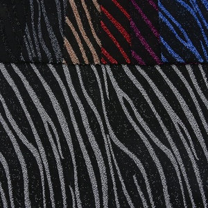 New Product Knitted <strong>Polyester</strong> Spandex Metallic Lurex <strong>Stripe</strong> <strong>Fabric</strong> <strong>for</strong> Women Dress - Product Image 1