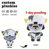 Peluche Personnalisée OEM ODM Créature de Dessin Animé, Jouet en Peluche Doux et Personnalisé, Faible MOQ, Échantillon en 7 Jours pour Cadeau Enfant