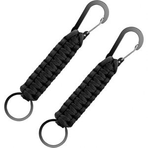 Quick Delivery Paracord Keychain Carabiner Clip Braided Lanyard for <b>Keys</b> Backpack Camping Hiking Outdoor Gear Small MOQ Bulk - Product Image 1