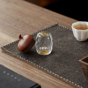 Crystal Glass Teapot Lid With Gold Handle Irregular Shape For Kung Fu <b>Tea</b> <b>Set</b> Gaiwan Accessory - Product Image 2