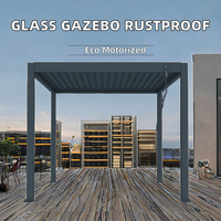 Pergola automatique en aluminium imperméable avec revêtement en poudre pour terrasse, balcon, jardin, patio, cour arrière, gazebo de jardin extérieur
