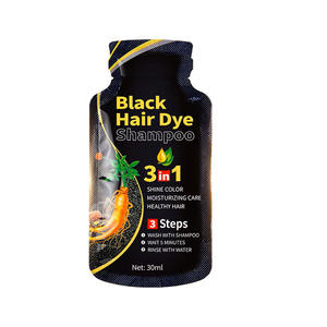 شامبو صبغة الشعر الأسود بعلامة تجارية خاصة، تصنيع حسب الطلب، شامبو عشبي 3 في 1 لتلوين الشعر الفوري وغطاء الشعر الرمادي والأبيض للرجال والنساء - Product Image 1