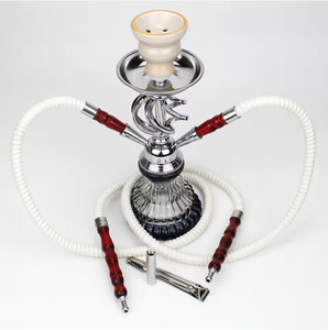 Kleines Tragbares Komplettes Glas-Shisha-Zubehör Set mit Einzel- oder Doppelschlauch – Arabische Shisha - Product Image 3