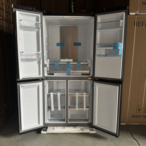 591L High Quality Home 220v 4 Door Retro Home Kitchen French Door Gray <b>Refrigerator</b> Quick Cooling Smart Preservation Frequency C - Product Image 3