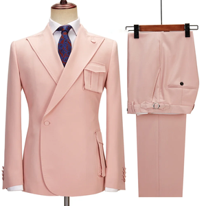 Costumes pour hommes élégants à deux poches 2 pièces <span class=keywords><strong>chic</strong></span> à bouton unique revers pointu smoking pour fête de <span class=keywords><strong>mariage</strong></span> costumes décontractés quotidiens (blazer + pantalon) - Product Image 3