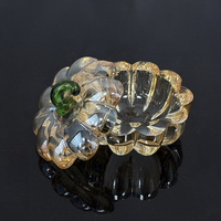 Boîte à bijoux en verre cristal en forme de citrouille couleur or champagne MH-QT0535