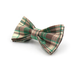 Productos de tendencia ecológicos 2025 recién llegados Correa y <span class=keywords><strong>collar</strong></span> de perro de lujo <span class=keywords><strong>collar</strong></span> de mascota a cuadros verde y marrón pajarita de perro de algodón - Product Image 5