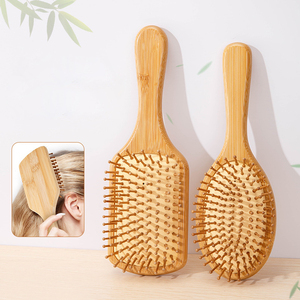 Eco Friendly Natural Detangling Custom Logo Handle Massage <strong>Bamboo</strong> Hair <strong>Brush</strong> - Product Image 2