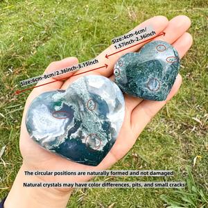 Decoración de Cristal en Forma de Corazón de Ágata Musgosa al por Mayor, Caja de Regalo, El Mejor Regalo para Familiares y Amigos, Decoración del Hogar, Regalos para Días Festivos - Product Image 6